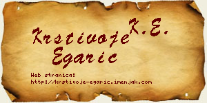 Krstivoje Egarić vizit kartica